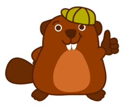 Beaver Fun Cartoon Set sticker #9087067