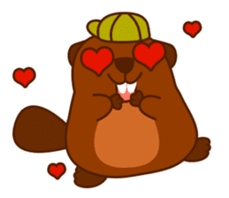 Beaver Fun Cartoon Set sticker #9087068