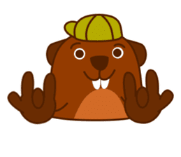 Beaver Fun Cartoon Set sticker #9087069