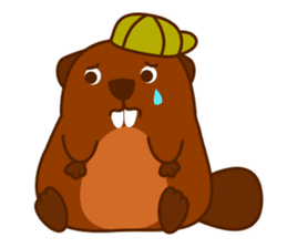 Beaver Fun Cartoon Set sticker #9087073