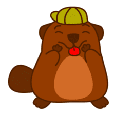 Beaver Fun Cartoon Set sticker #9087077