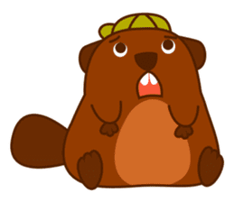 Beaver Fun Cartoon Set sticker #9087081