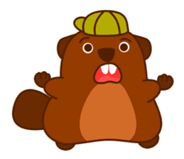 Beaver Fun Cartoon Set sticker #9087082