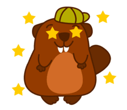 Beaver Fun Cartoon Set sticker #9087084