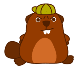 Beaver Fun Cartoon Set sticker #9087085