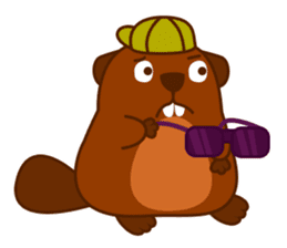 Beaver Fun Cartoon Set sticker #9087088