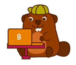 Beaver Fun Cartoon Set sticker #9087091
