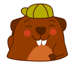 Beaver Fun Cartoon Set sticker #9087094