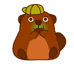 Beaver Fun Cartoon Set sticker #9087095