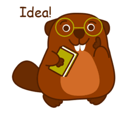 Beaver Fun Cartoon Set sticker #9087098