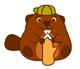 Beaver Fun Cartoon Set sticker #9087102