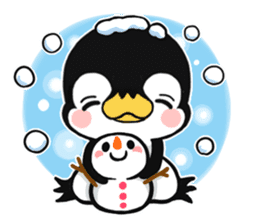 New Year holidays of the penguin sticker #9090648