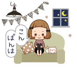 The vintage sticker of the girl. sticker #9091788