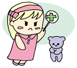 always need together.~Bear and girl~ sticker #9094053