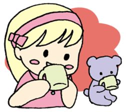 always need together.~Bear and girl~ sticker #9094060