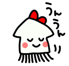 Ika-chan wearing a red ribbon sticker #9096505
