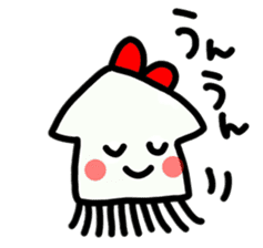 Ika-chan wearing a red ribbon sticker #9096505