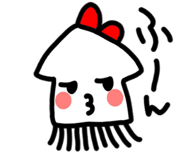 Ika-chan wearing a red ribbon sticker #9096506