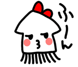 Ika-chan wearing a red ribbon sticker #9096506