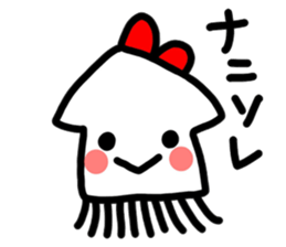 Ika-chan wearing a red ribbon sticker #9096509