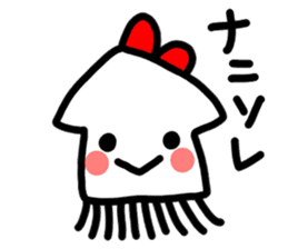 Ika-chan wearing a red ribbon sticker #9096509