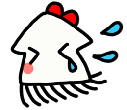 Ika-chan wearing a red ribbon sticker #9096511