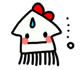 Ika-chan wearing a red ribbon sticker #9096512