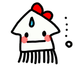 Ika-chan wearing a red ribbon sticker #9096512