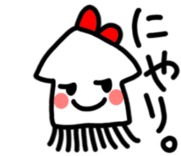Ika-chan wearing a red ribbon sticker #9096513