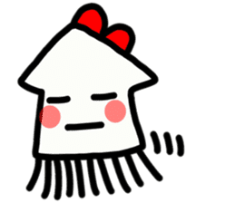 Ika-chan wearing a red ribbon sticker #9096514