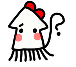 Ika-chan wearing a red ribbon sticker #9096516