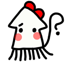 Ika-chan wearing a red ribbon sticker #9096516