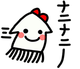 Ika-chan wearing a red ribbon sticker #9096519