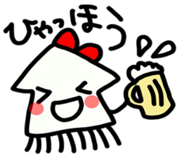 Ika-chan wearing a red ribbon sticker #9096520