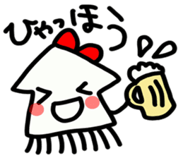 Ika-chan wearing a red ribbon sticker #9096520