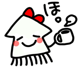 Ika-chan wearing a red ribbon sticker #9096521