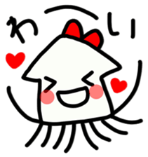 Ika-chan wearing a red ribbon sticker #9096522