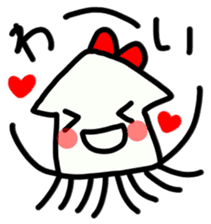 Ika-chan wearing a red ribbon sticker #9096522