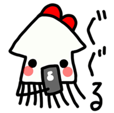 Ika-chan wearing a red ribbon sticker #9096527