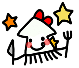 Ika-chan wearing a red ribbon sticker #9096528