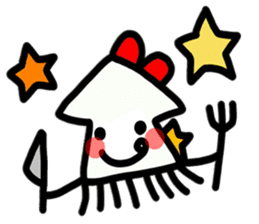 Ika-chan wearing a red ribbon sticker #9096528