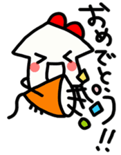 Ika-chan wearing a red ribbon sticker #9096532