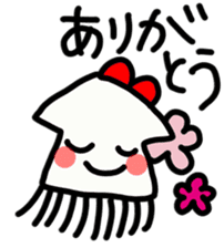 Ika-chan wearing a red ribbon sticker #9096533