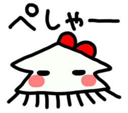 Ika-chan wearing a red ribbon sticker #9096536