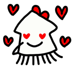 Ika-chan wearing a red ribbon sticker #9096538