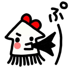 Ika-chan wearing a red ribbon sticker #9096542