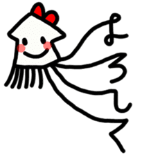 Ika-chan wearing a red ribbon sticker #9096543