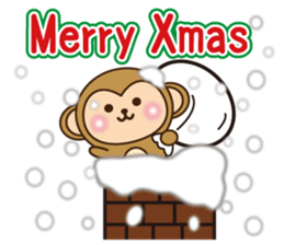 Merry Christmas & New year monkey sticker #9096984