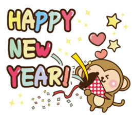 Merry Christmas & New year monkey sticker #9097012