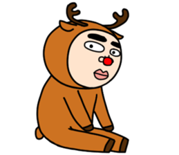 Middle-aged man with wearing tights 5 sticker #9099686